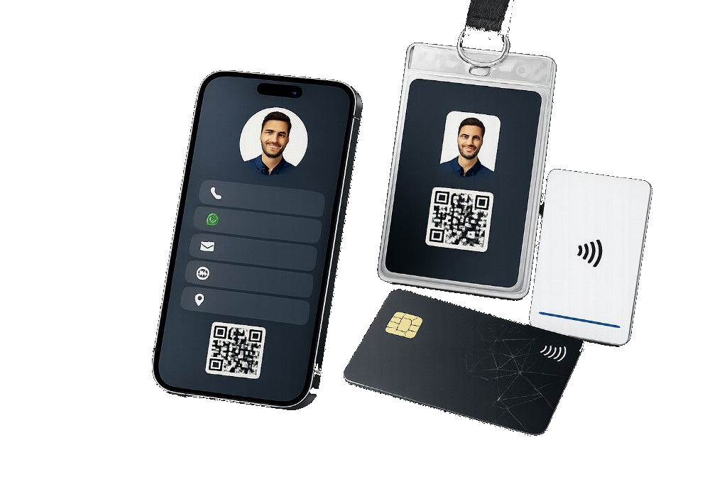Smartphone e cartão físico para experiência digital premium
